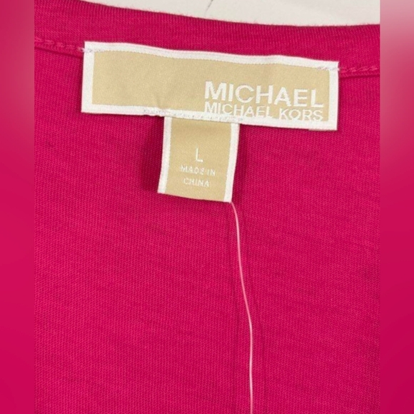Michael Kors Ruffle Sleeve Pink Blouse Size L NWT MSRP $68 - Picture 5 of 7